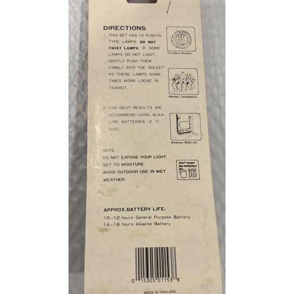 Vntg Kmart Battery Operated 15 Tiny Bulb String Wreath Christmas Lights - Picture 5 of 9